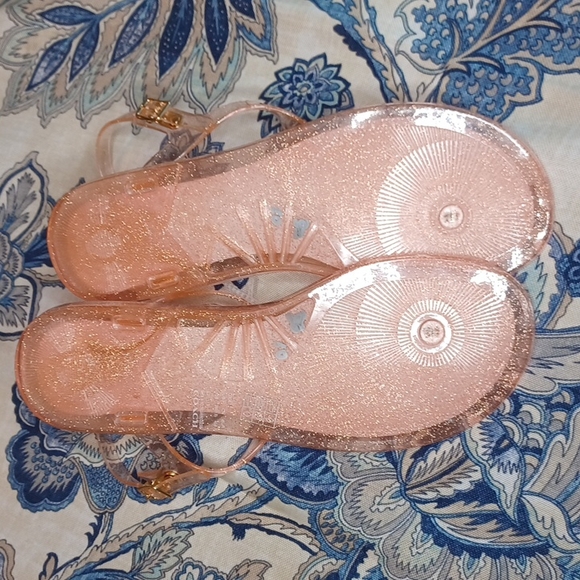 COACH Pink Sparkle Natalee Flat Toepost Sandals Size 10 NEW - Picture 9 of 11